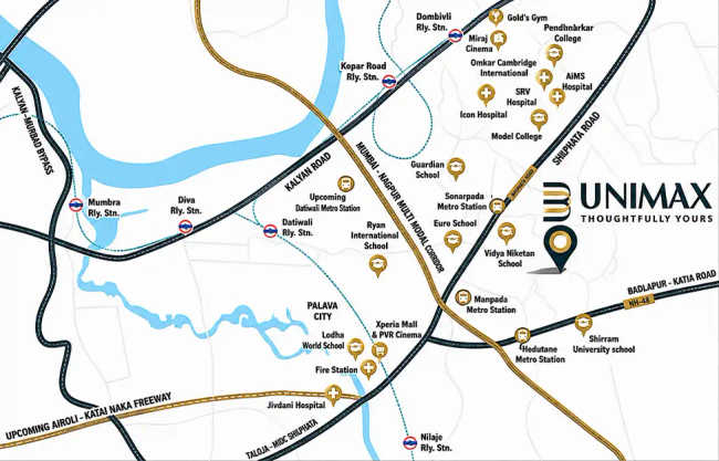 Unimax Life Dombivali - Location Map