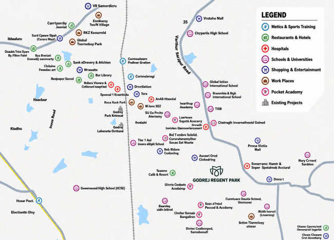 Godrej Regent Park Kada Agrahara - Location Map