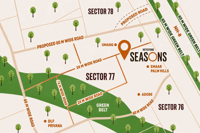 Keystone Seasons Sector 77 - Location Map