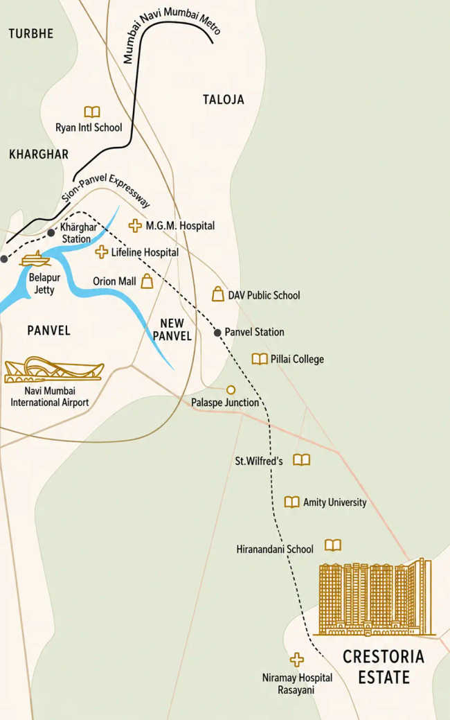 L&T Crestoria Estate Panvel - Location Map