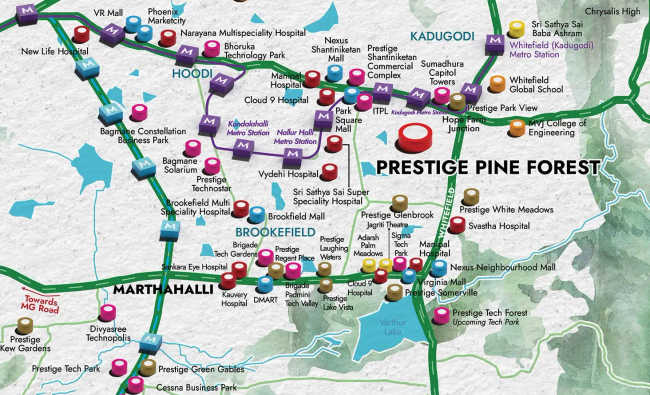 Prestige Pine Forest Whitefield - Location Map