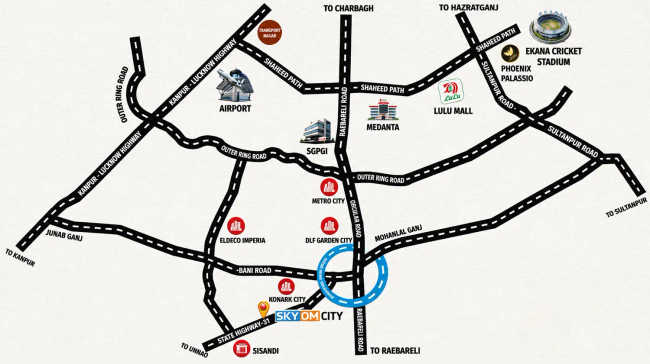 Skyom City Mohanlalganj - Location Map