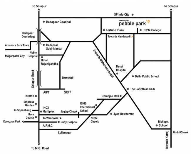 Kumar Pebble Park Hadapsar - Location Map