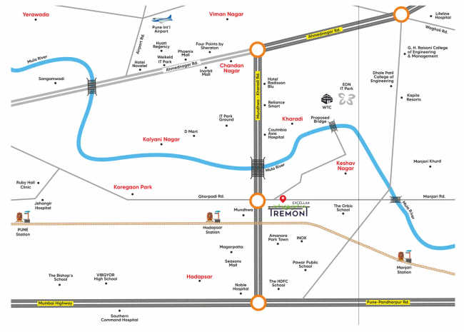 Excellaa Tremont Mundhwa - Location Map