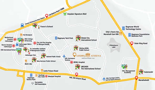 Godrej Athena Kaggadasapura - Location Map