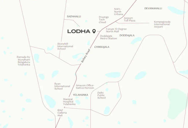 Lodha Fiorana At Beaumont Estate Sadahalli - Location Map