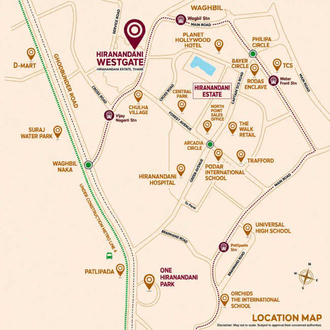 Hiranandani Westgate Reserve Ghodbunder Road - Location Map