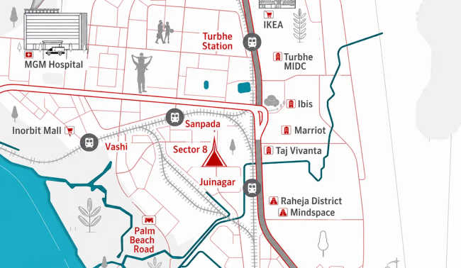 Kamdhenu Grandeur Sanpada - Location Map