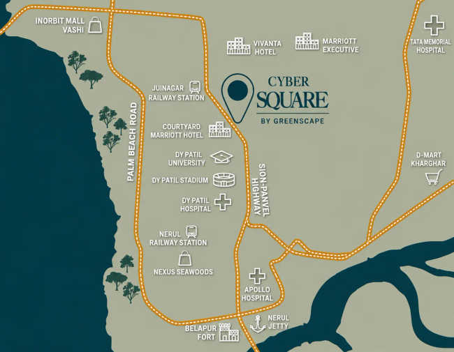 Greenscape Cyber Square Nerul - Location Map
