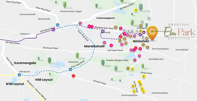 Prestige Elm Park Channasandra - Location Map