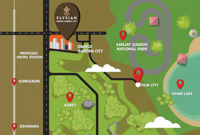 Oberoi Elysian Goregaon - Location Map