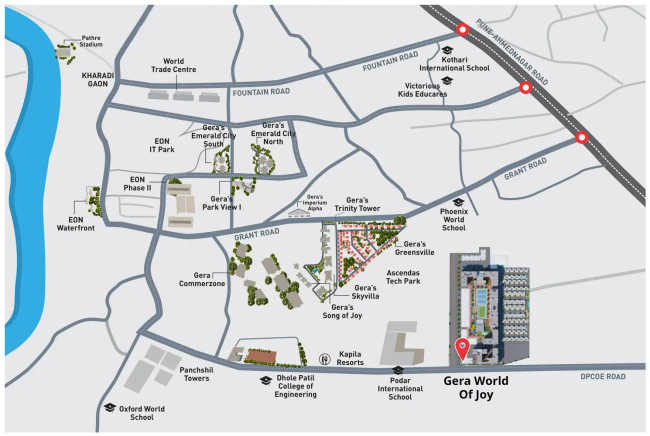 Gera World Of Joy Wagholi - Location Map