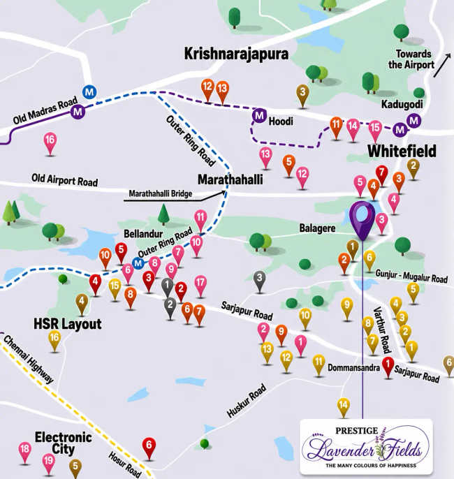 Prestige Lavender Fields Varthur - Location Map