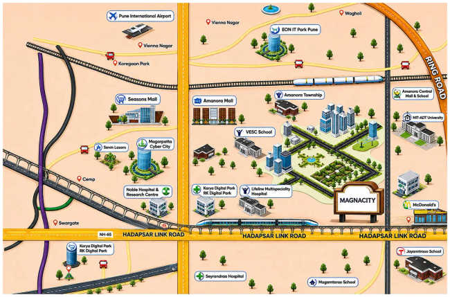Kumar Magnacity Manjri - Location Map