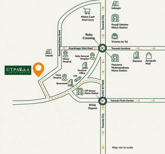 Ambuja Utpalaa The Condoville Anandapur - Location Map
