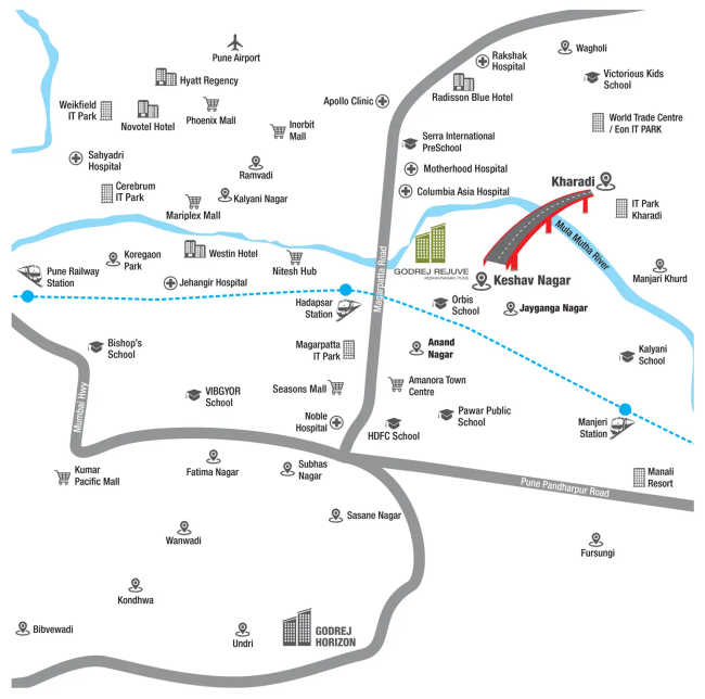 Godrej Rejuve Mundhwa - Location Map