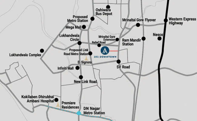 Paradigm Antalya Jogeshwari - Location Map