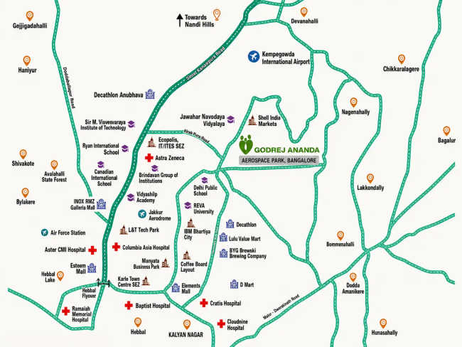 Godrej Ananda Gummanahalli - Location Map