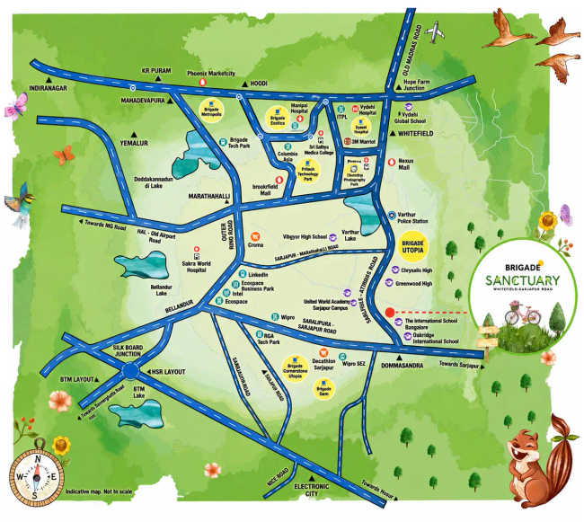 Brigade Sanctuary Narayanaghatta - Location Map