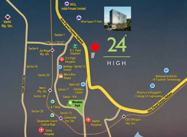 24 High Gold Residency Kharghar - Location Map