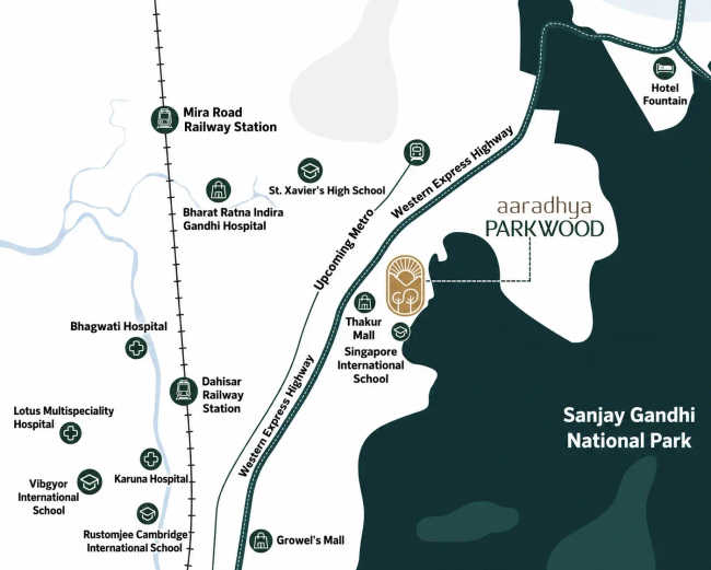 MICL Aaradhya Parkwood Mira Bhayandar - Location Map