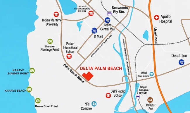 Delta Palm Beach Seawoods - Location Map