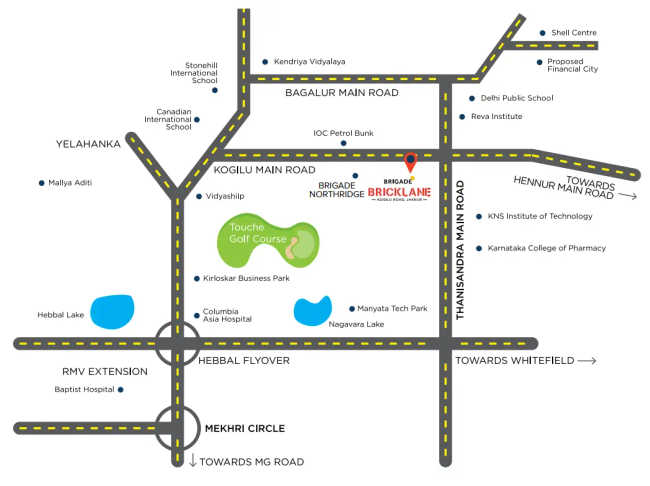 Brigade Bricklane Jakkur - Location Map
