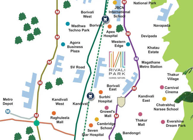 CCI Rivali Park Moonrise Borivali - Location Map