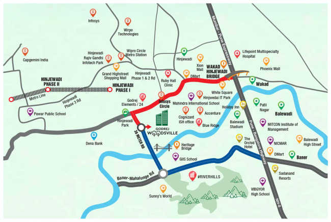 Godrej Woodsville Hinjewadi - Location Map