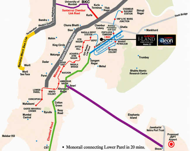Ajmera I Land Wadala - Location Map