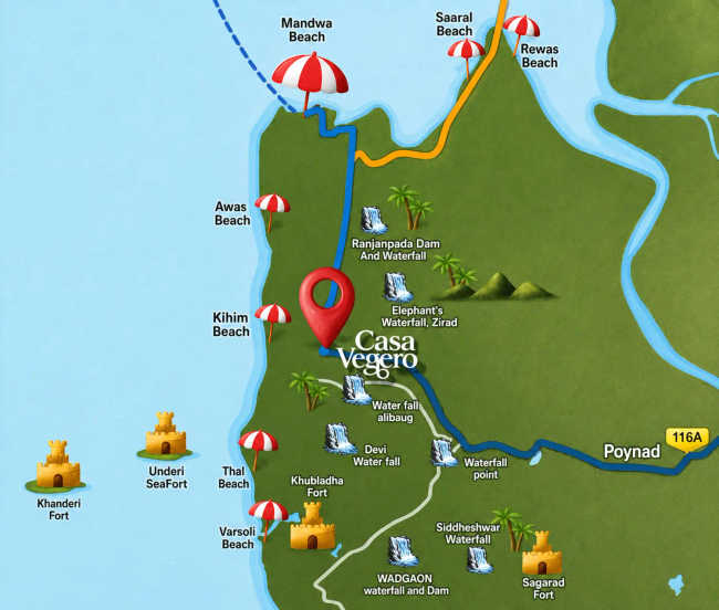 Emaar Casa Venero Alibaug - Location Map