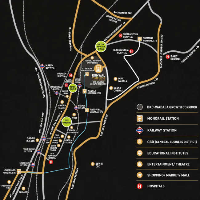 Runwal Timeless Wadala - Location Map