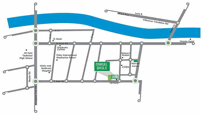Marvel Basilo Koregaon Park - Location Map