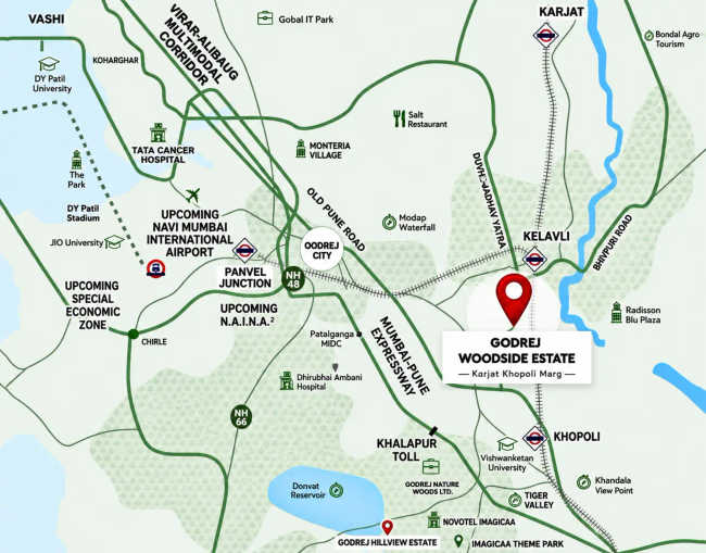 Godrej Woodside Estate Karjat - Location Map