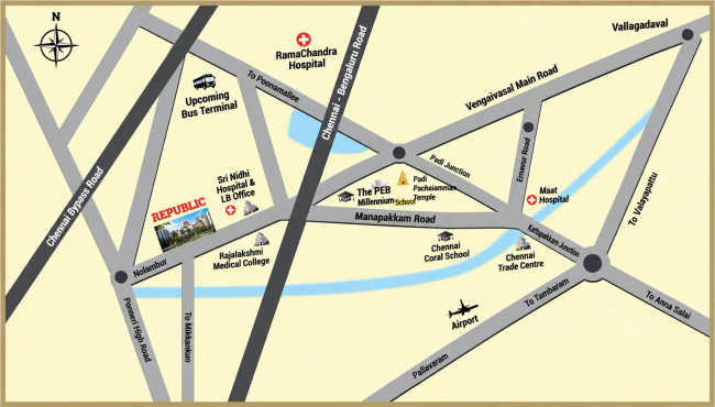 Akshaya Republic Kovur - Location Map