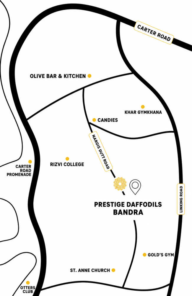 Prestige Daffodils Bandra - Location Map