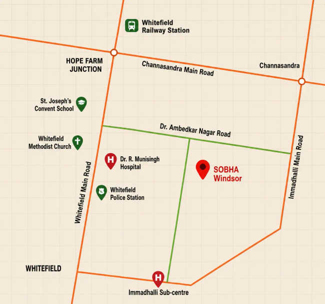Sobha Windsor Whitefield - Location Map