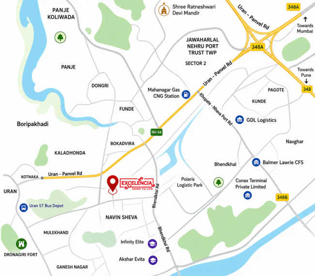 Kamdhenu Excelencia Dronagiri - Location Map