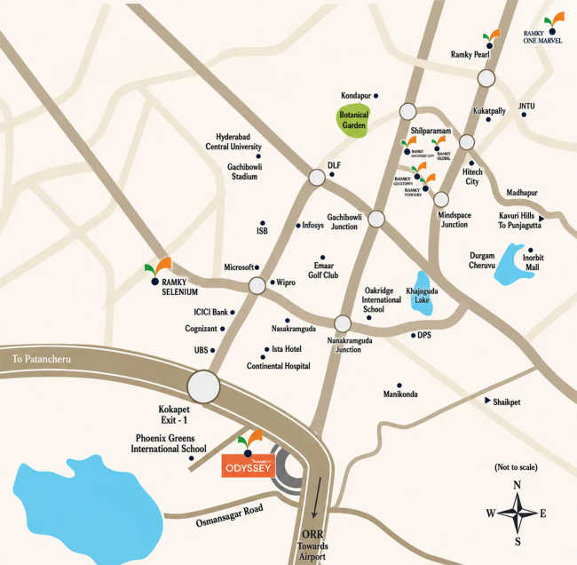Ramky One Odyssey Kokapet - Location Map