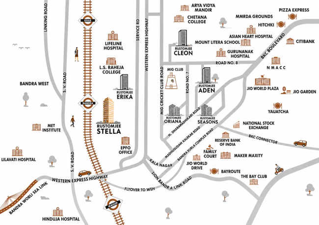 Rustomjee Stella Bandra - Location Map