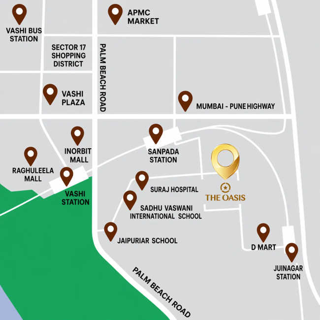 Paradise The Oasis Sanpada - Location Map