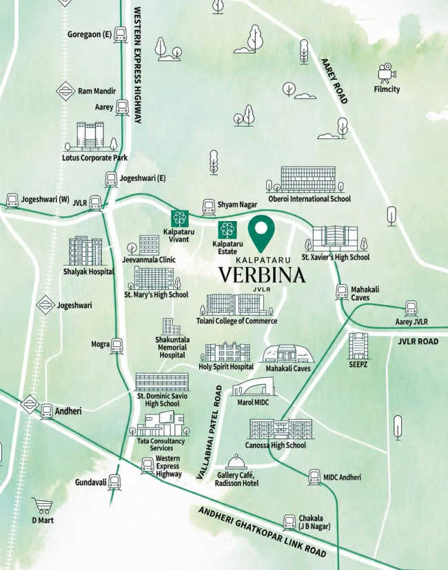 Kalpataru Verbina Andheri - Location Map