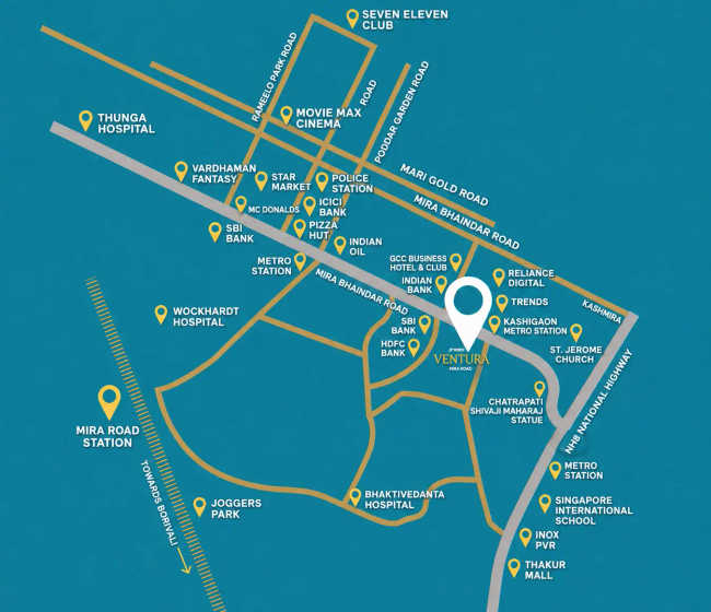Vihang Ventura Mira Road - Location Map
