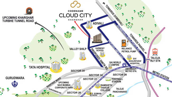 Today Cloud City Kharghar - Location Map