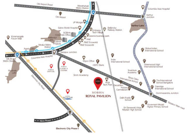 Sobha Royal Pavilion Chikkakannalli - Location Map