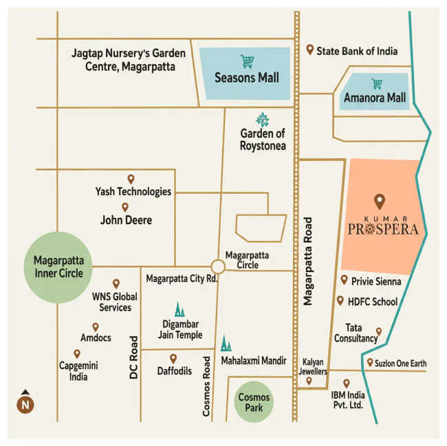 Kumar Prospera Hadapsar - Location Map