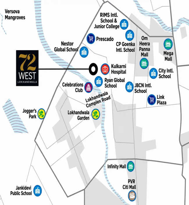 Sheth 72 West Andheri - Location Map