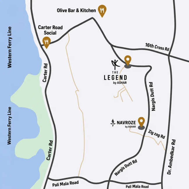 Ashar The Legend Bandra - Location Map