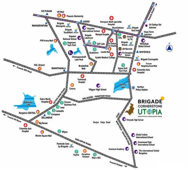 Brigade Cornerstone Utopia Varthur - Location Map