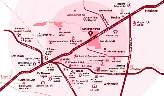 Concorde Auriga Chikkabasavanapura - Location Map